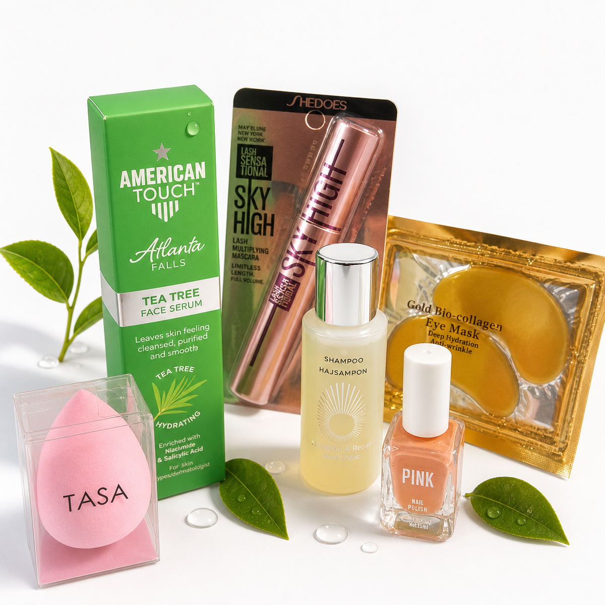 Vitamin C & Tea Tree Skincare Set – Brightening Cleanser, Serum, Eye Mask & Beauty Essentials Kit
