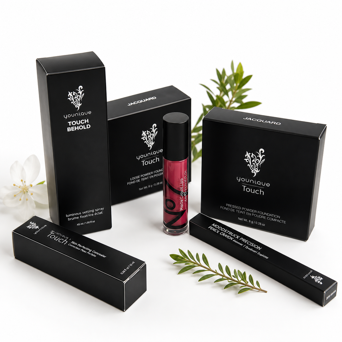 Complete Makeup Essentials Set – Foundation, Setting Spray, Concealer & Lip Gloss Kit
