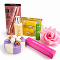 Glow Beauty Essentials Set – Lash Mascara, Rhode Lip Gloss, Eye Mask, Omoro shampoo, LipBalm